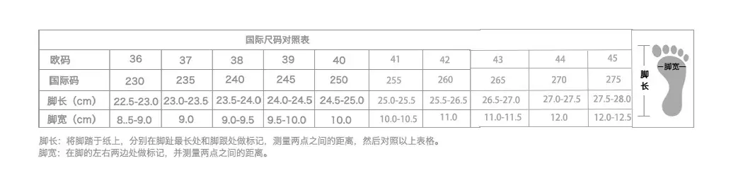 参数1尺码表36-45