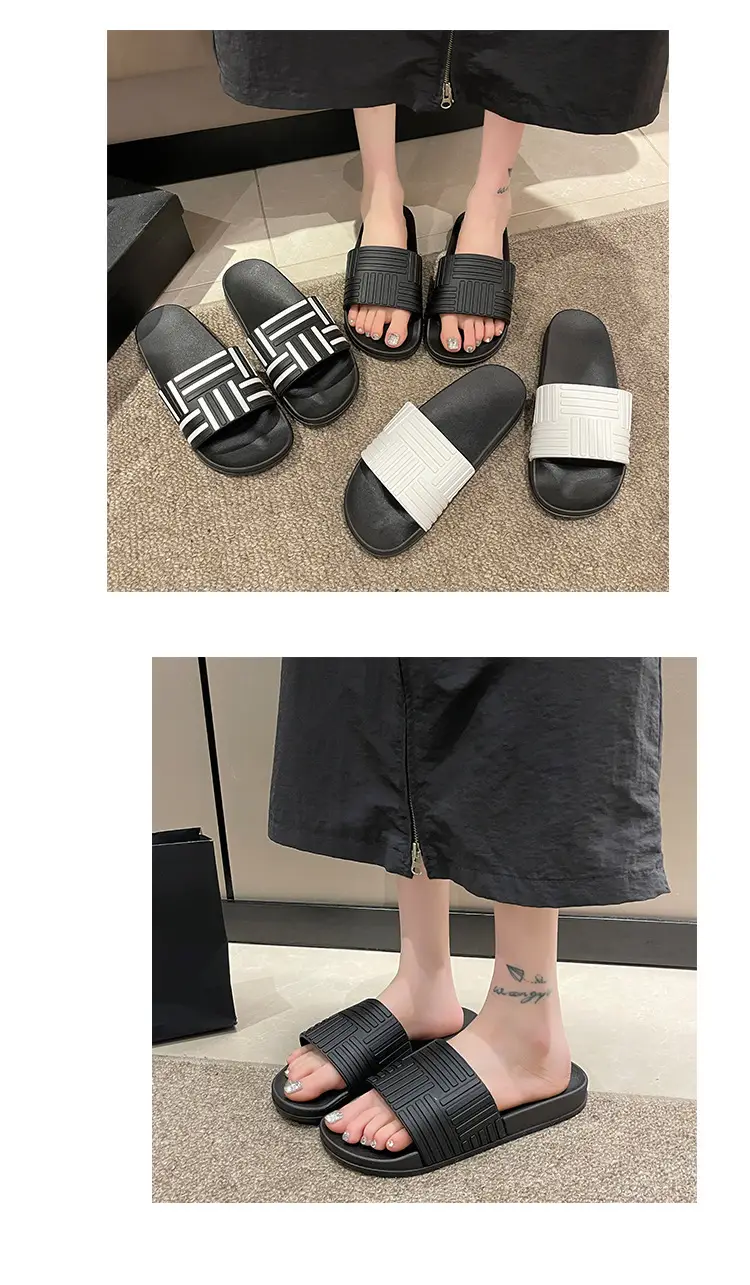 2024 New Internet Celebrant Thick Bottom Outer Wear Korean Style Fashionable Couple Slippers Women's Home Bathroom Beach Slippers Men's — feature 27