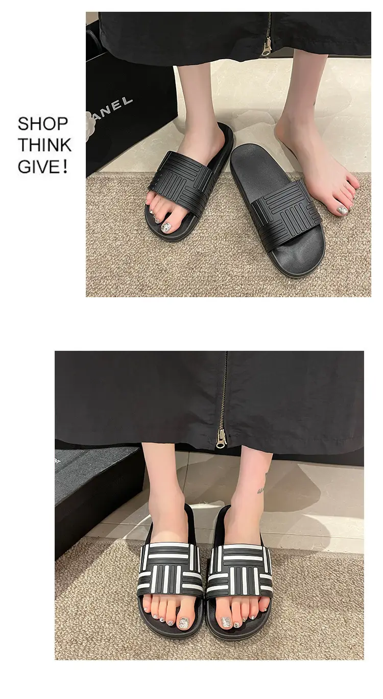 2024 New Internet Celebrant Thick Bottom Outer Wear Korean Style Fashionable Couple Slippers Women's Home Bathroom Beach Slippers Men's — feature 28