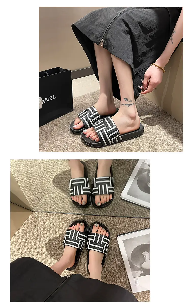 2024 New Internet Celebrant Thick Bottom Outer Wear Korean Style Fashionable Couple Slippers Women's Home Bathroom Beach Slippers Men's — feature 29
