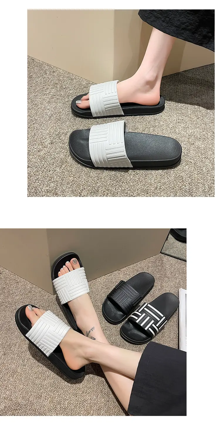2024 New Internet Celebrant Thick Bottom Outer Wear Korean Style Fashionable Couple Slippers Women's Home Bathroom Beach Slippers Men's — feature 31