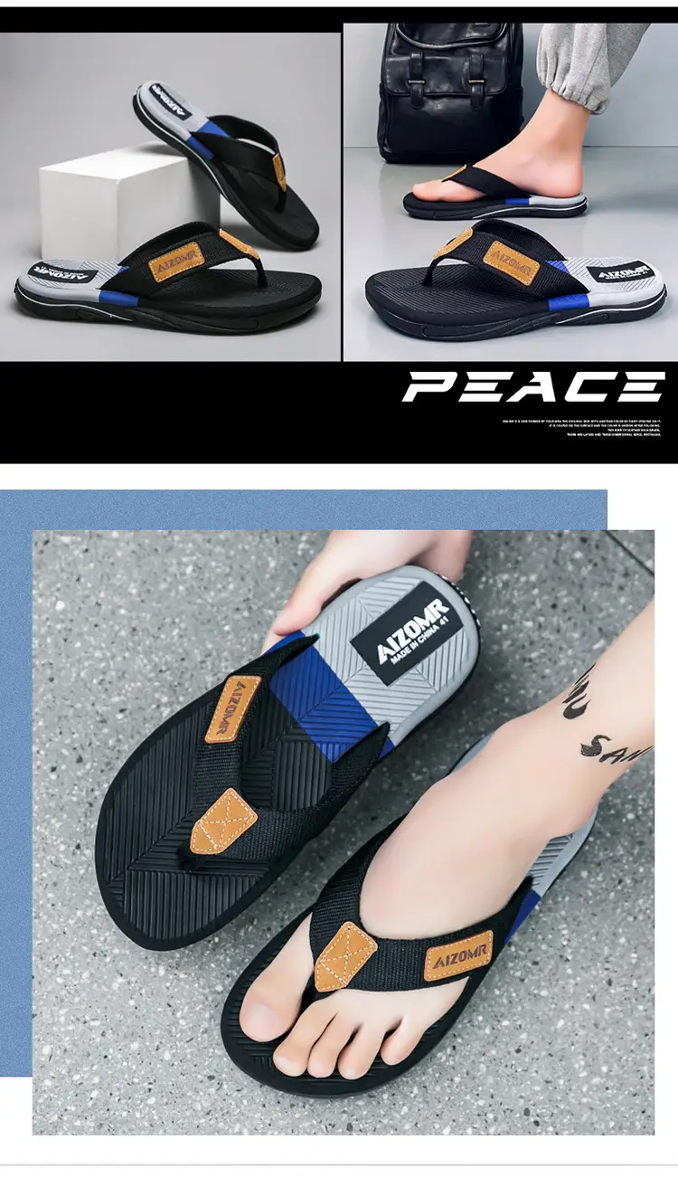 Cool Road Men's Trendy Flip-Flops Summer Home Outdoor Men's Sandals Non-Slip Wear-Resistant Soft-Soled Beach Shoes — feature 12