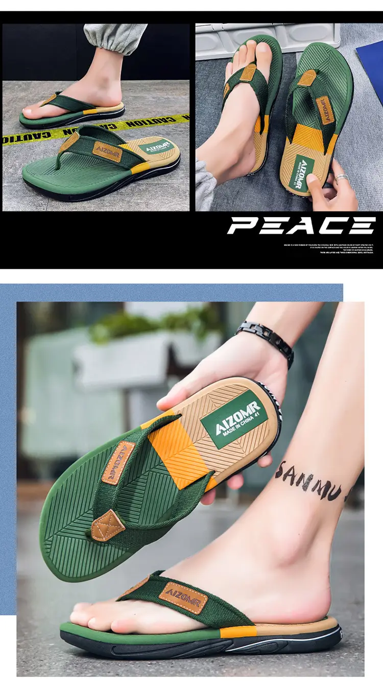 Cool Road Men's Trendy Flip-Flops Summer Home Outdoor Men's Sandals Non-Slip Wear-Resistant Soft-Soled Beach Shoes — feature 14