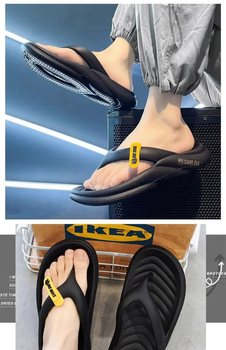 Flip-flops Men's Summer High-end Outer Wear Thick-soled Non-slip Anti-odor Soft Sole Slippers Flip-flops Vietnamese Beach Sandals — feature 10