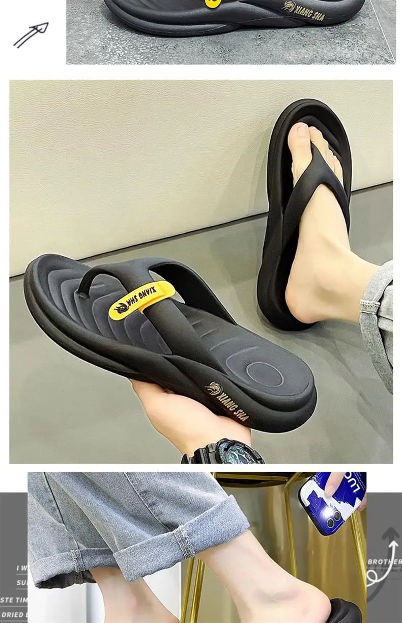 Flip-flops Men's Summer High-end Outer Wear Thick-soled Non-slip Anti-odor Soft Sole Slippers Flip-flops Vietnamese Beach Sandals — feature 13