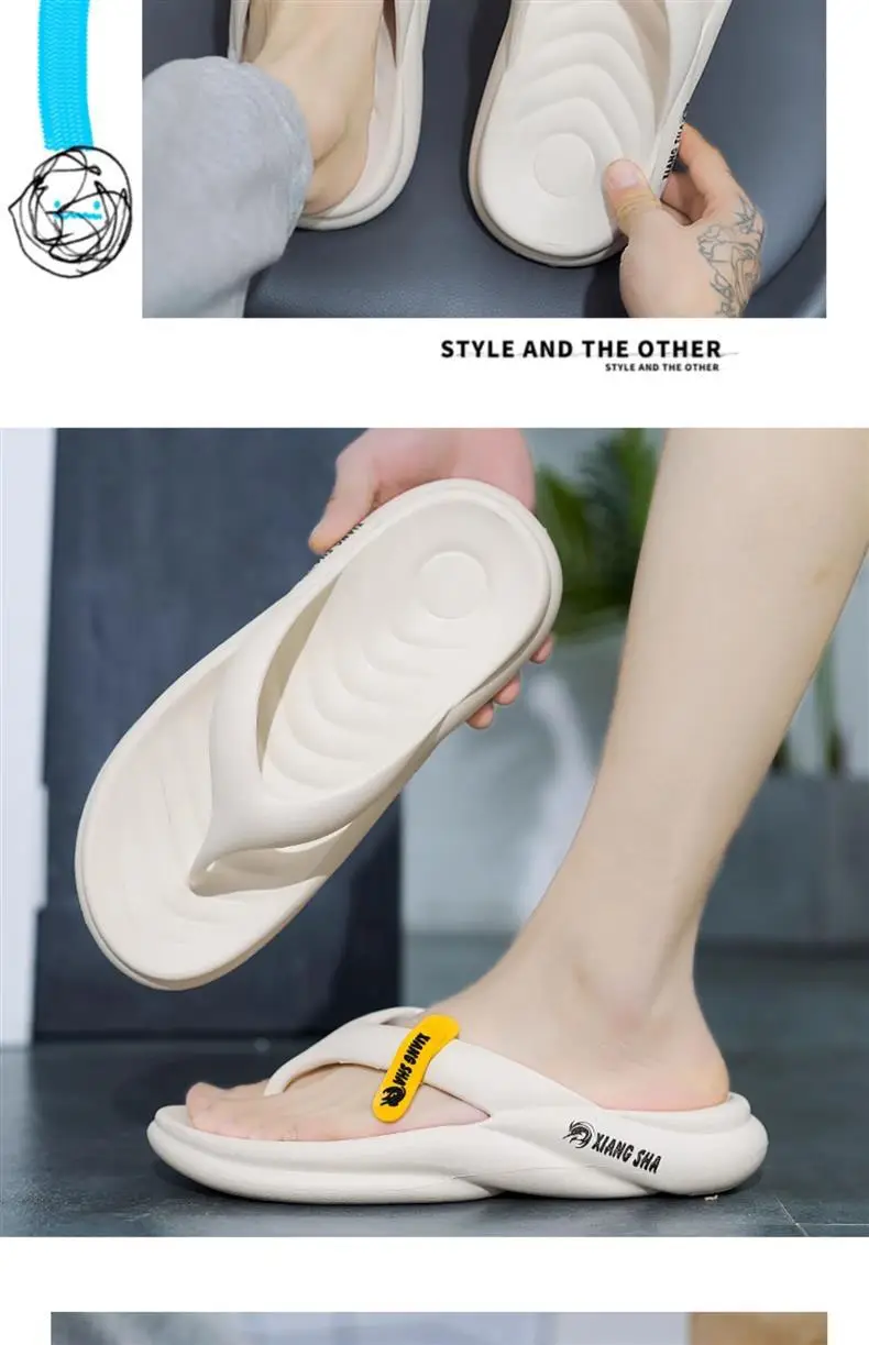 Flip-flops Men's Summer High-end Outer Wear Thick-soled Non-slip Anti-odor Soft Sole Slippers Flip-flops Vietnamese Beach Sandals — feature 5