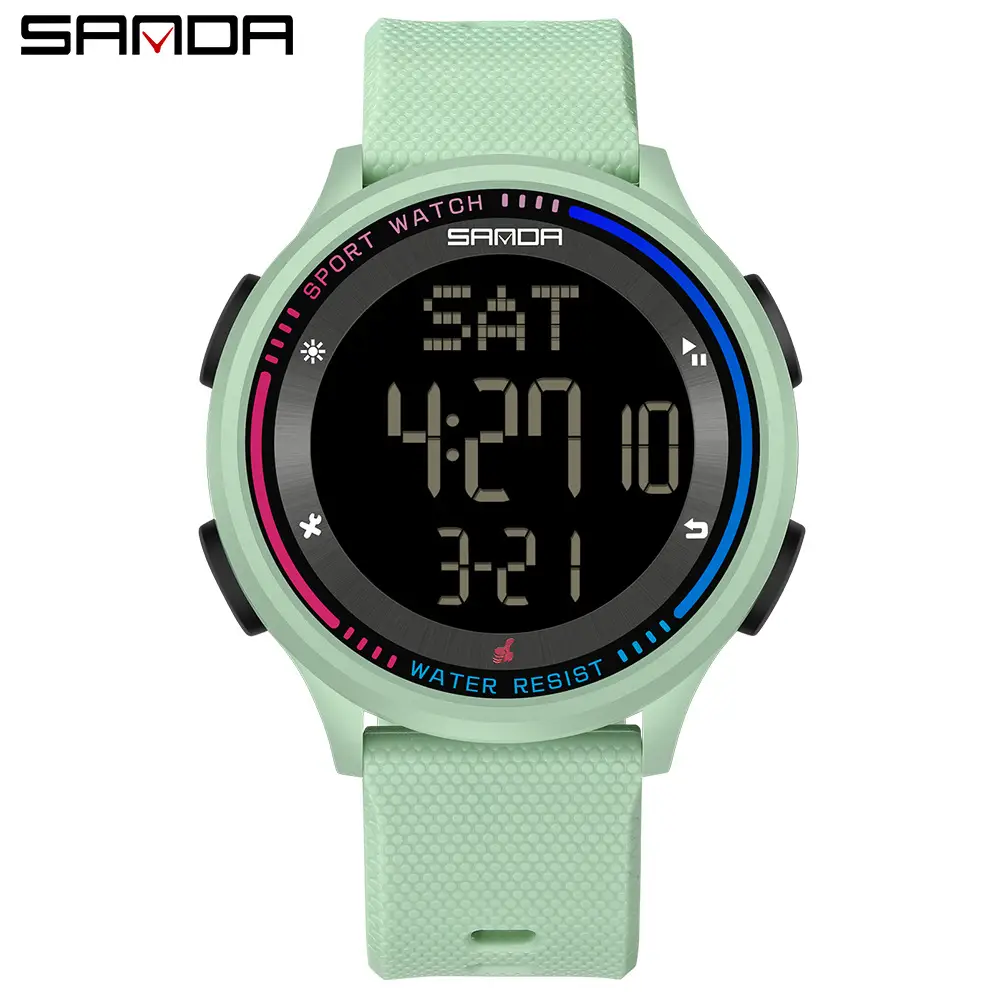 Sanda Digital Alarm Clock with Water Resistant Black Strap - Image 3