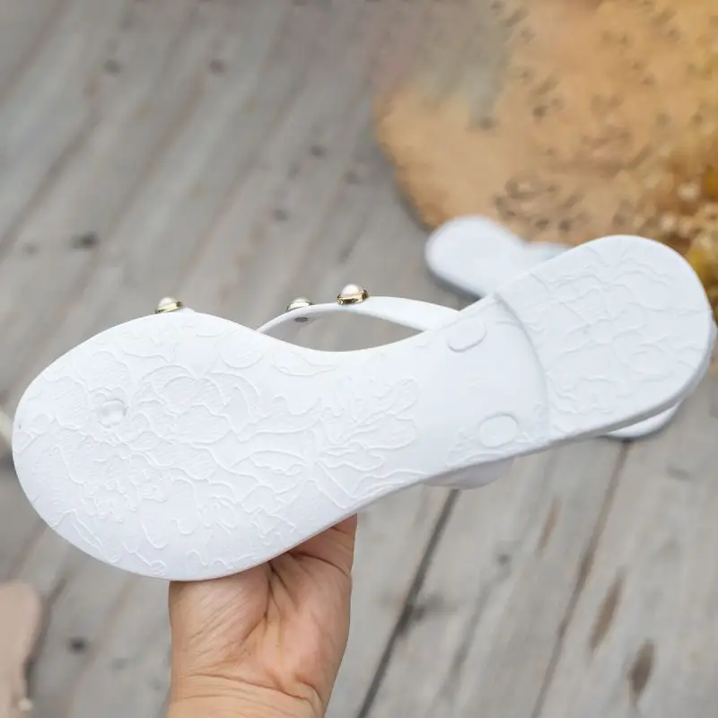 European and American New Arrival Bow Stud Flip-Flops Women's Summer Cross-Border Explosions Warren Anti-Slip PVC Sandals and Slippers — feature 10