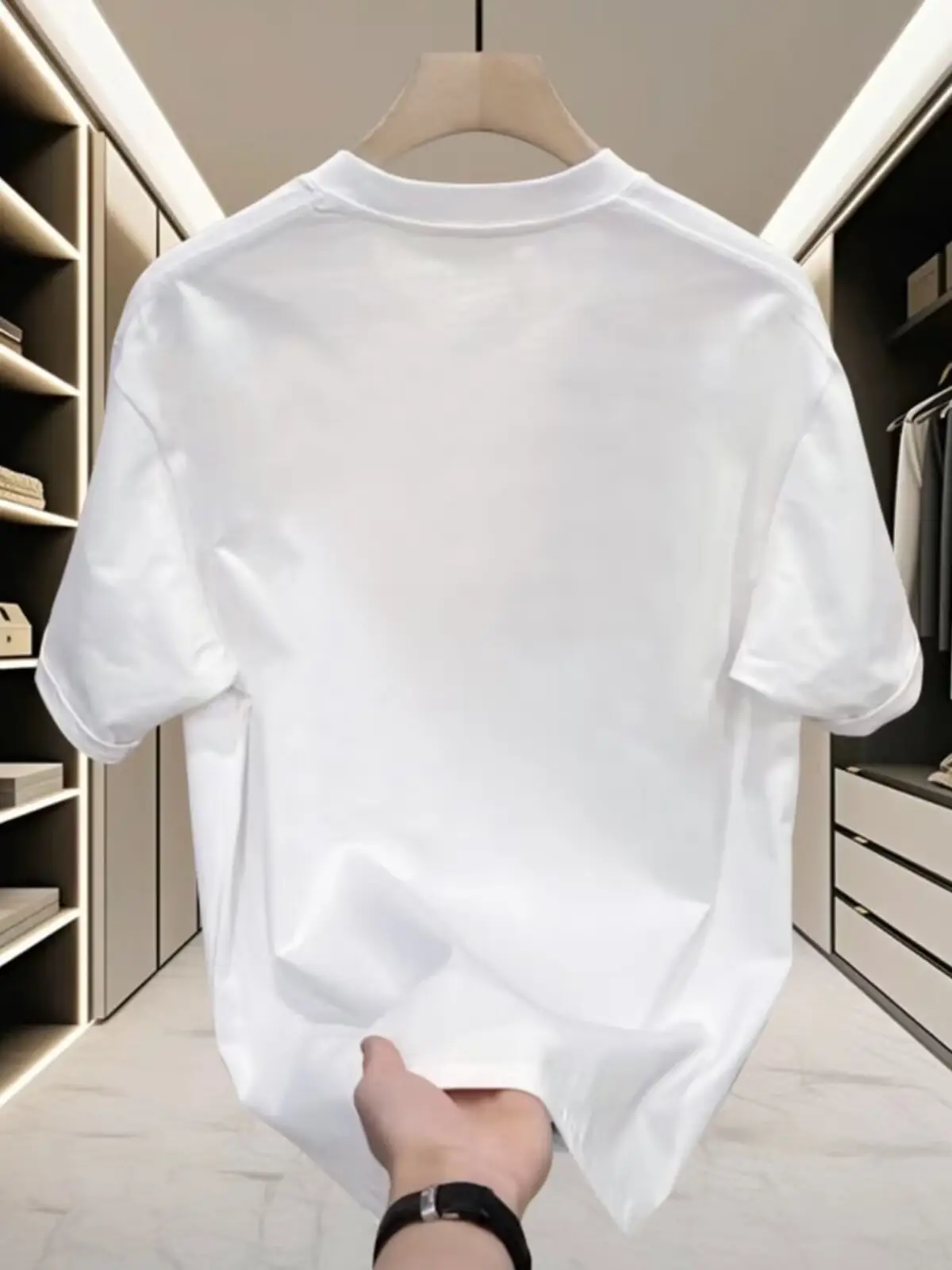 Men Black D Logo Cotton T-Shirt Loose Fit — feature 5