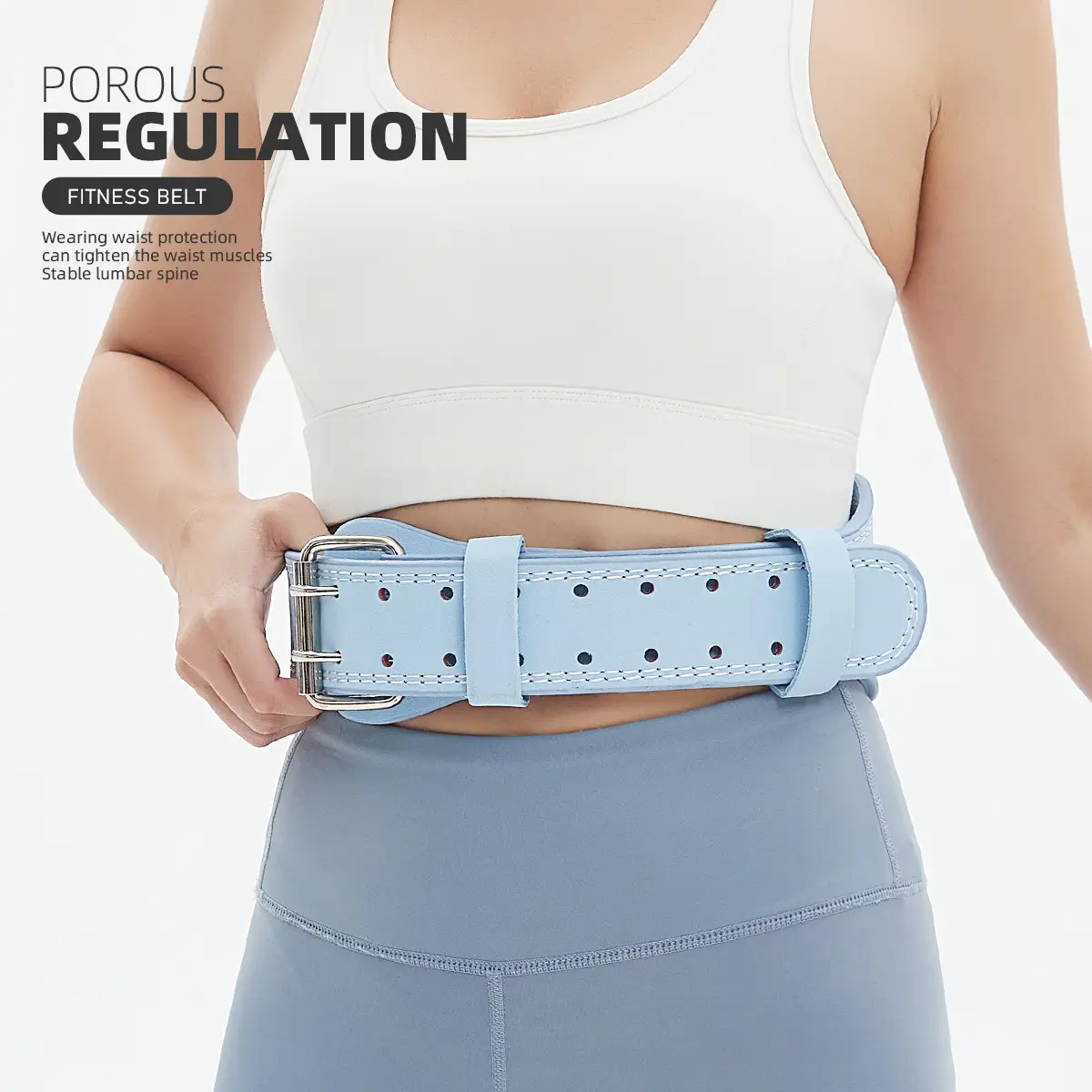 Pink PU Leather Weightlifting Fitness Belt for Men Women — feature 10