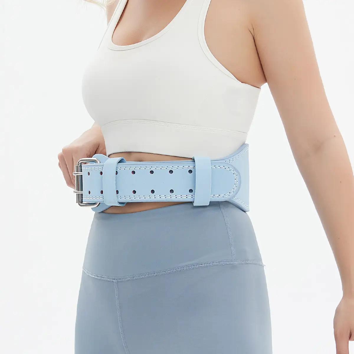 Pink PU Leather Weightlifting Fitness Belt for Men Women — feature 14
