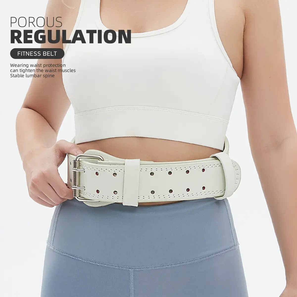 Pink PU Leather Weightlifting Fitness Belt for Men Women — feature 19
