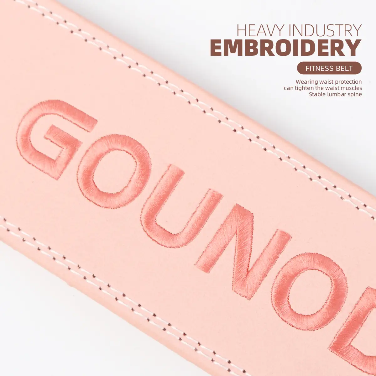 Pink PU Leather Weightlifting Fitness Belt for Men Women — feature 6