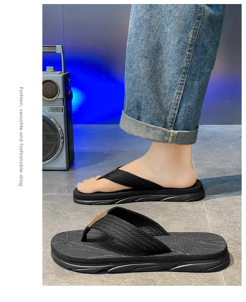 Men's 2025 Summer Flip-Flops Non-Slip Solid Color â feature 14
