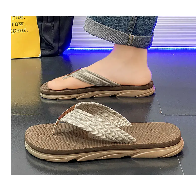 Men's 2025 Summer Flip-Flops Non-Slip Solid Color â feature 21