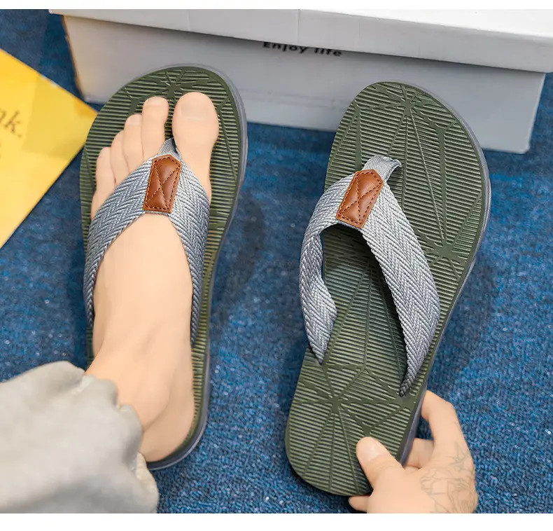 Men's 2025 Summer Flip-Flops Non-Slip Solid Color â feature 23