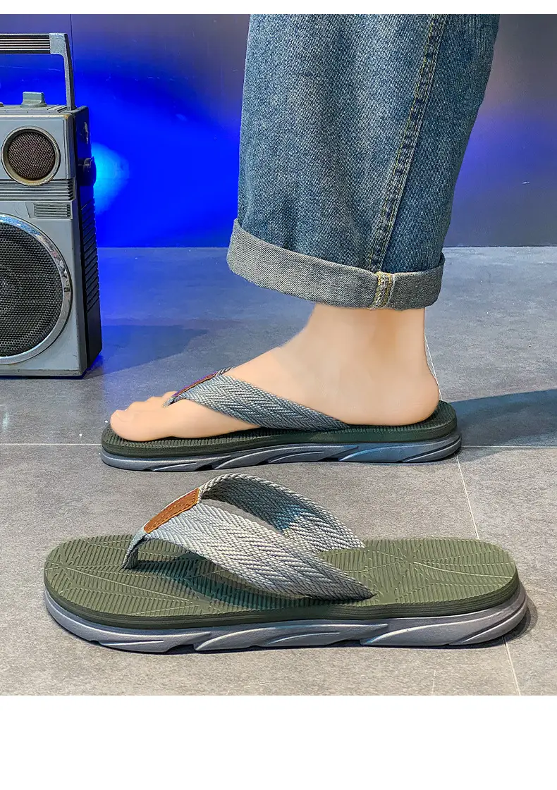Men's 2025 Summer Flip-Flops Non-Slip Solid Color â feature 27