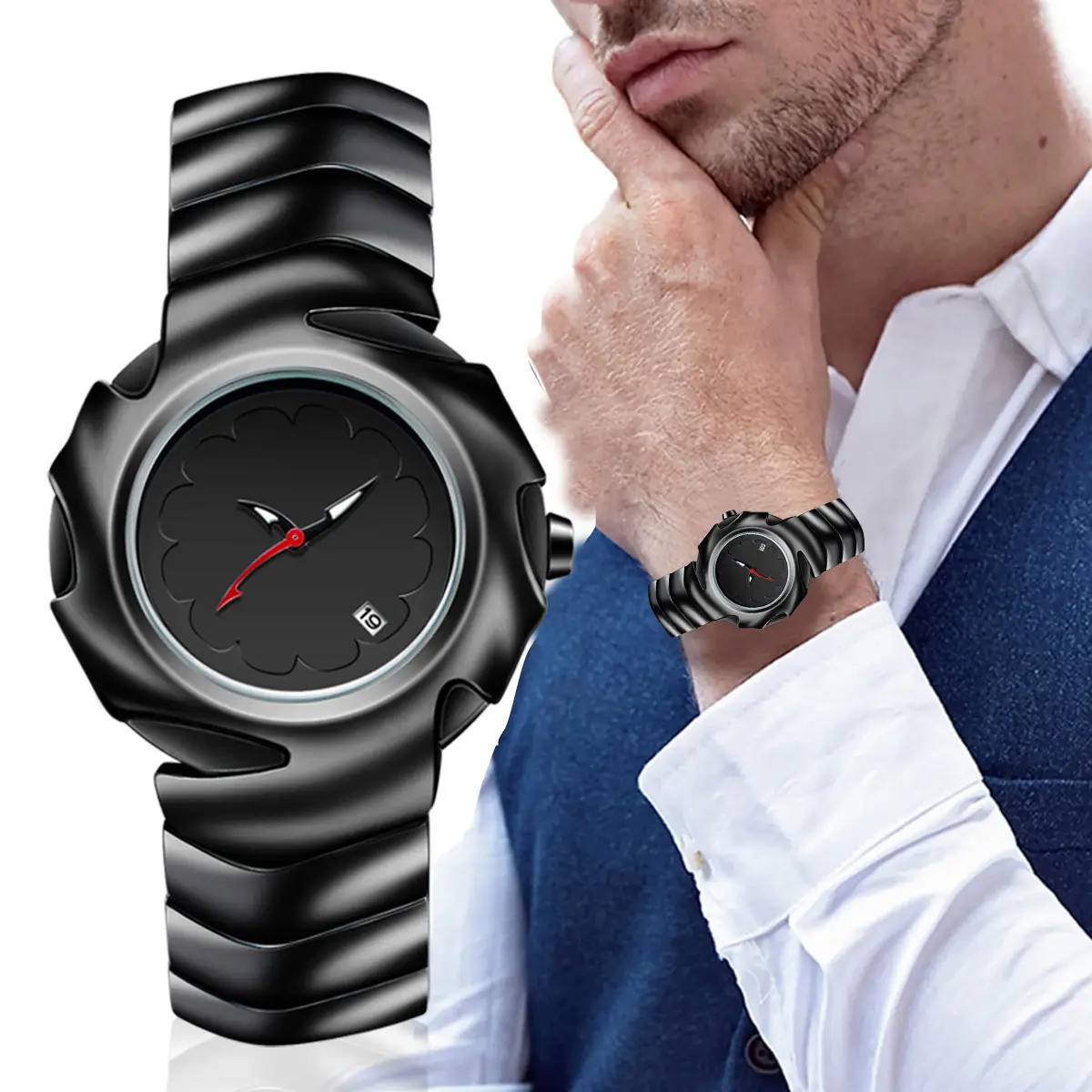 Special Shape Retro Watches for Men Silver Blue Dial — feature 11