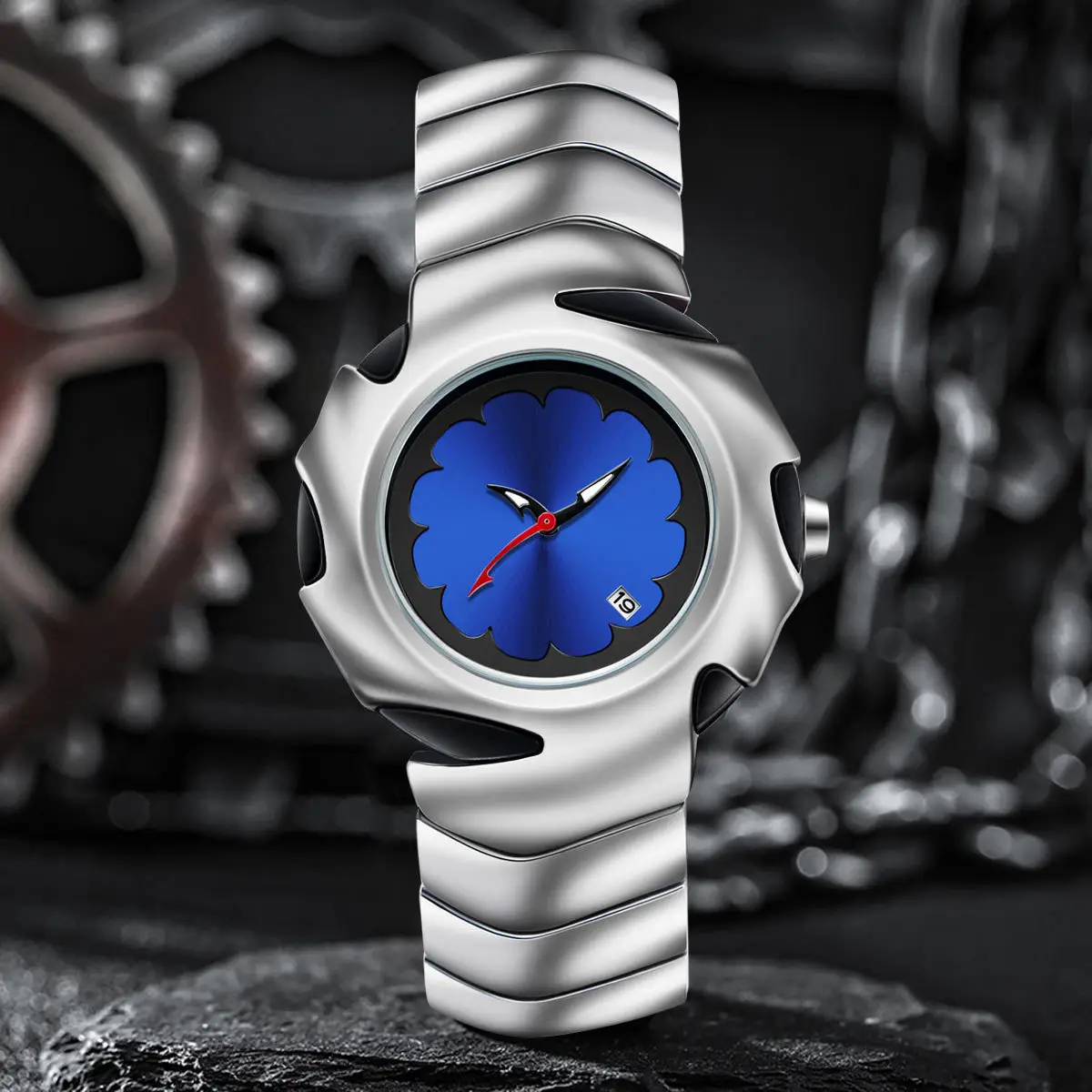 Special Shape Retro Watches for Men Silver Blue Dial — feature 8