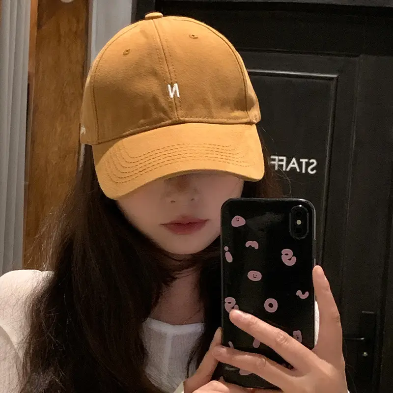 Japanese-style Tan Baseball Cap Wide Brim Sunshade Hat - Image 9