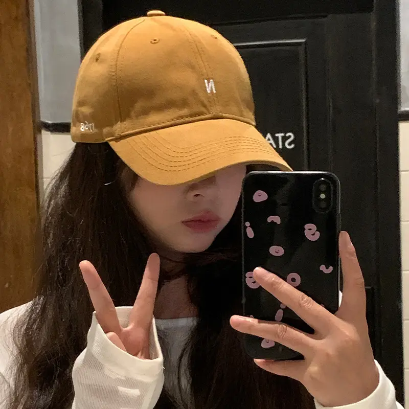 Japanese-style Tan Baseball Cap Wide Brim Sunshade Hat - Image 10