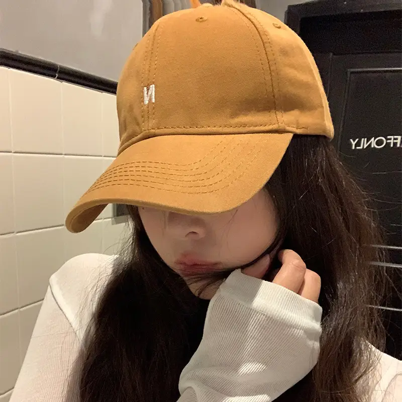 Japanese-style Tan Baseball Cap Wide Brim Sunshade Hat - Image 11
