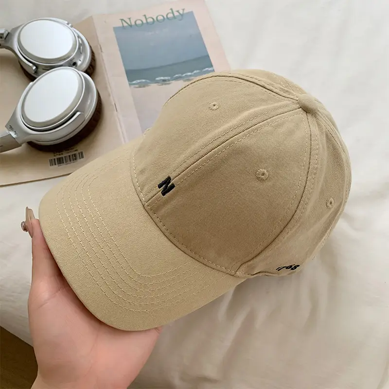 Japanese-style Tan Baseball Cap Wide Brim Sunshade Hat - Image 4