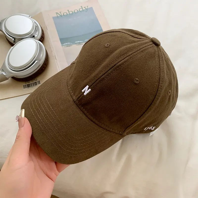 Japanese-style Tan Baseball Cap Wide Brim Sunshade Hat - Image 6