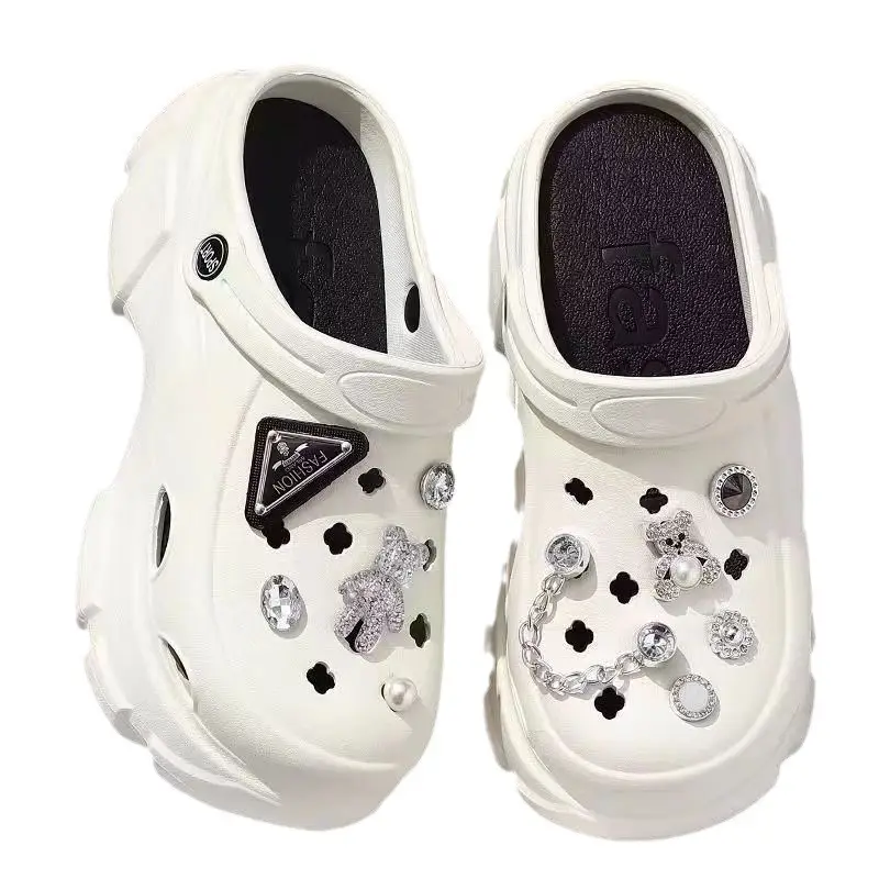 Women's Super Thick Hole Summer Sandals White - Image 7
