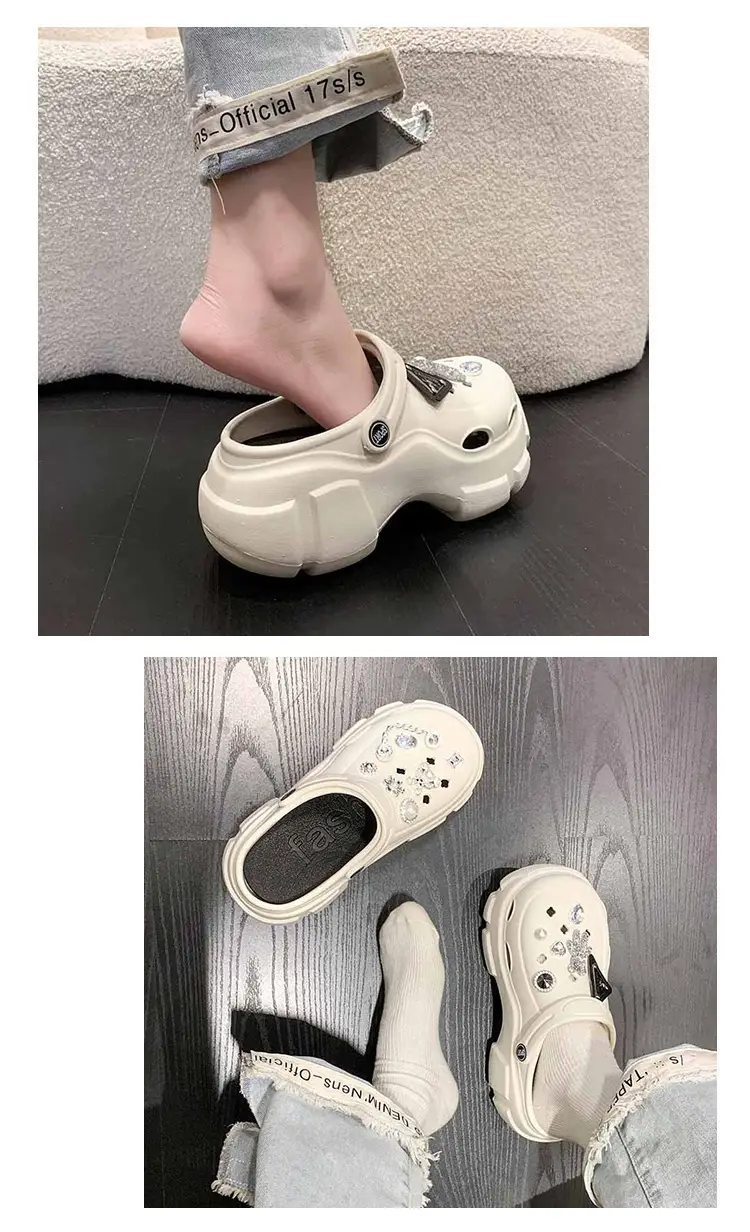 Women's Super Thick Hole Summer Sandals White — feature 21