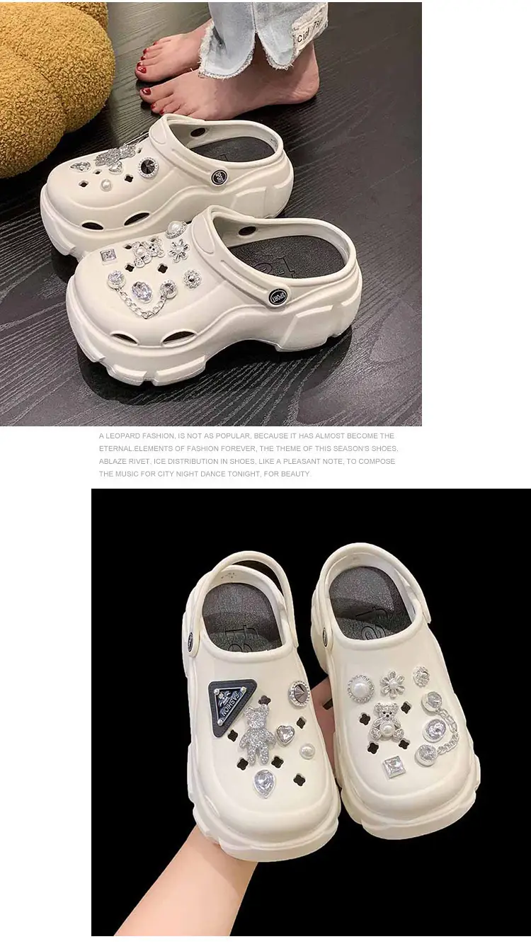 Women's Super Thick Hole Summer Sandals White — feature 38