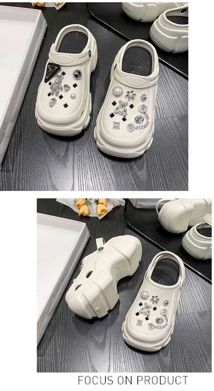 Women's Super Thick Hole Summer Sandals White — feature 39