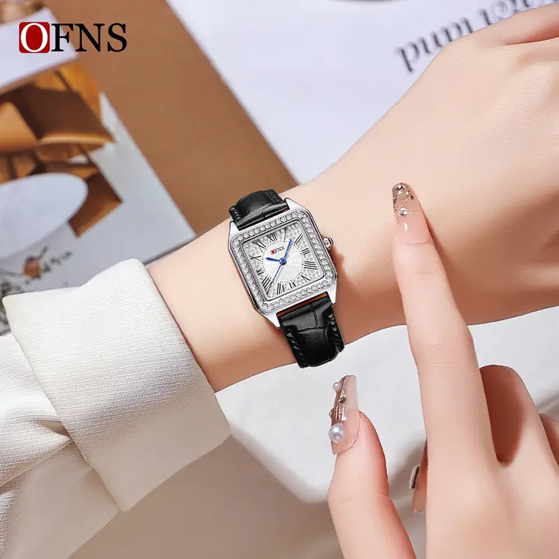 Ofns Square Gold Quartz Watch for Women - Image 6