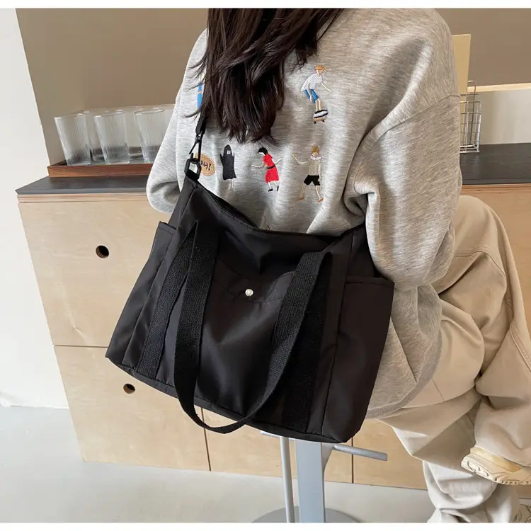 Women Canvas Shoulder Bag Large Capacity Spring Summer