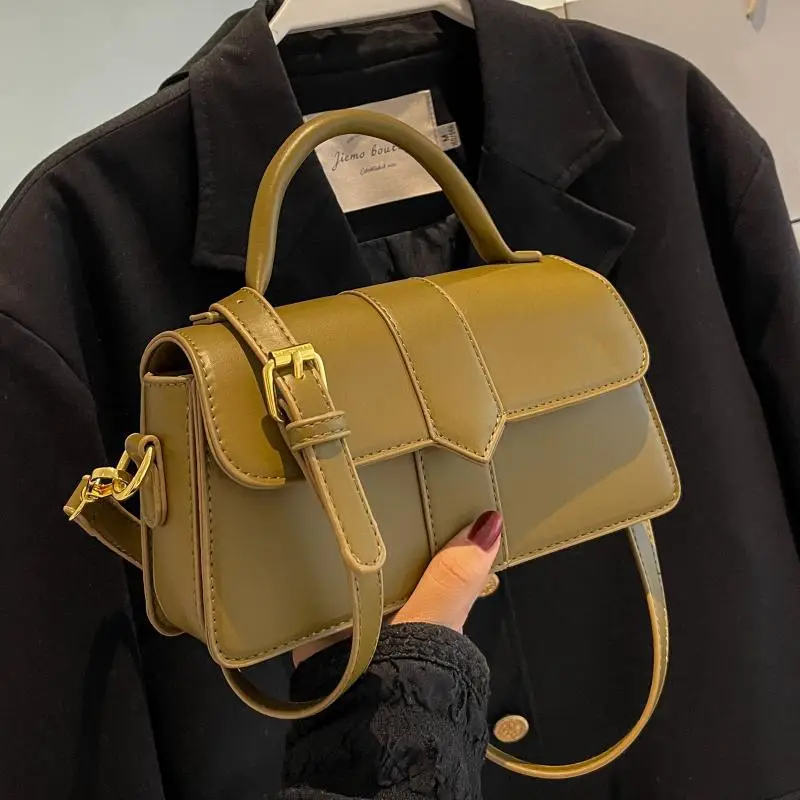 Women's Retro Green Shoulder Crossbody & Square Bag Set - Image 5