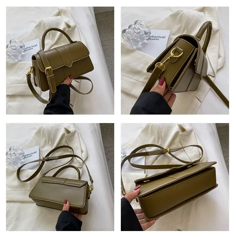 Women's Retro Green Shoulder Crossbody & Square Bag Set - Image 6