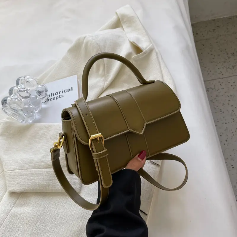 Women's Retro Green Shoulder Crossbody & Square Bag Set - Image 2