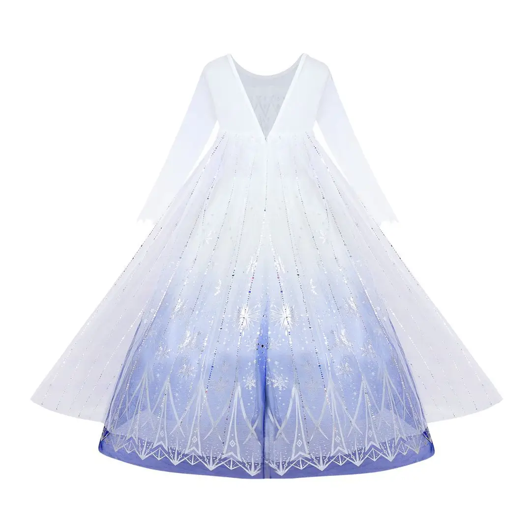 Elsa Princess Dress Elsa Floral Dress Snowflake Girl Stage Costume Halloween Dress Costume Frozen