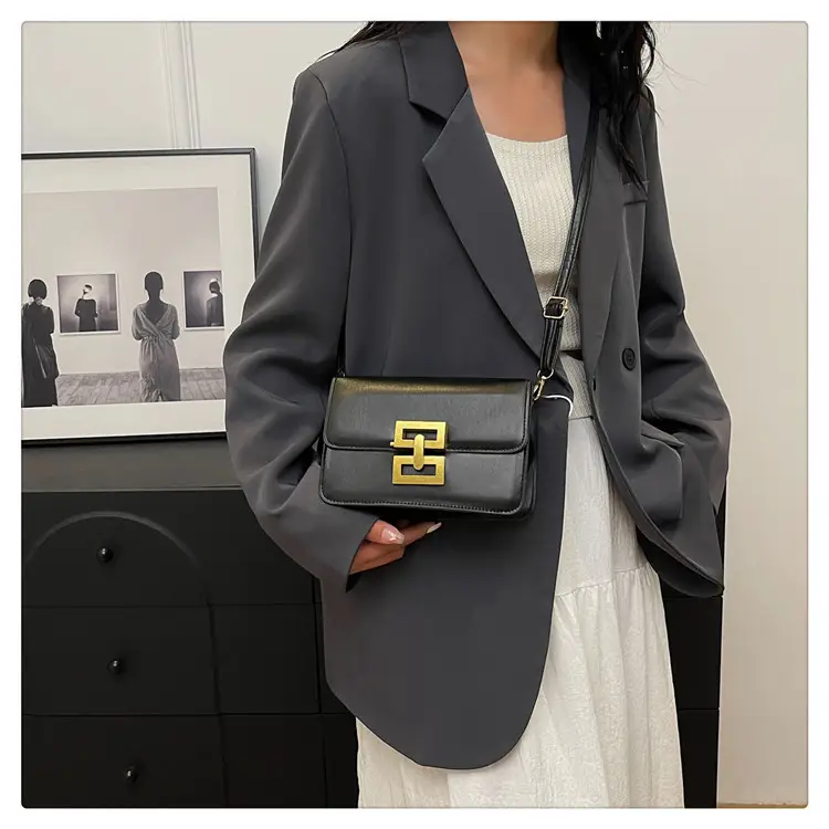 Women's Pink & White Square Shoulder Bag with Creative Lock — feature 19
