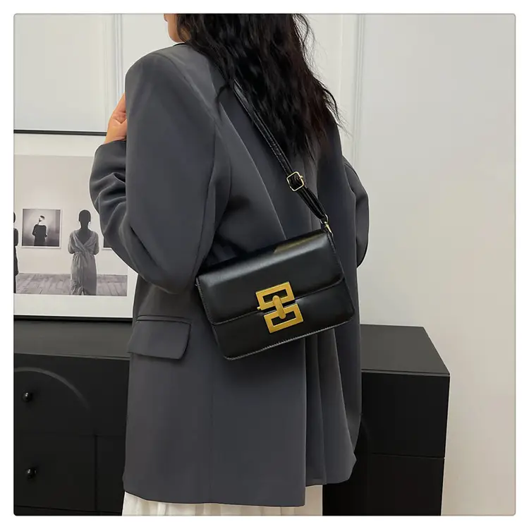 Women's Pink & White Square Shoulder Bag with Creative Lock — feature 20