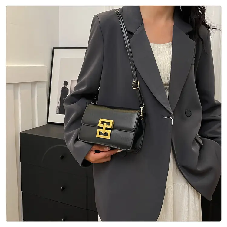 Women's Pink & White Square Shoulder Bag with Creative Lock — feature 21