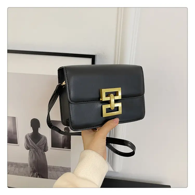 Women's Pink & White Square Shoulder Bag with Creative Lock — feature 25