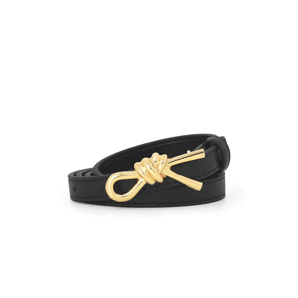 Women Genuine Leather Bow Buckle Belt Small - Image 4