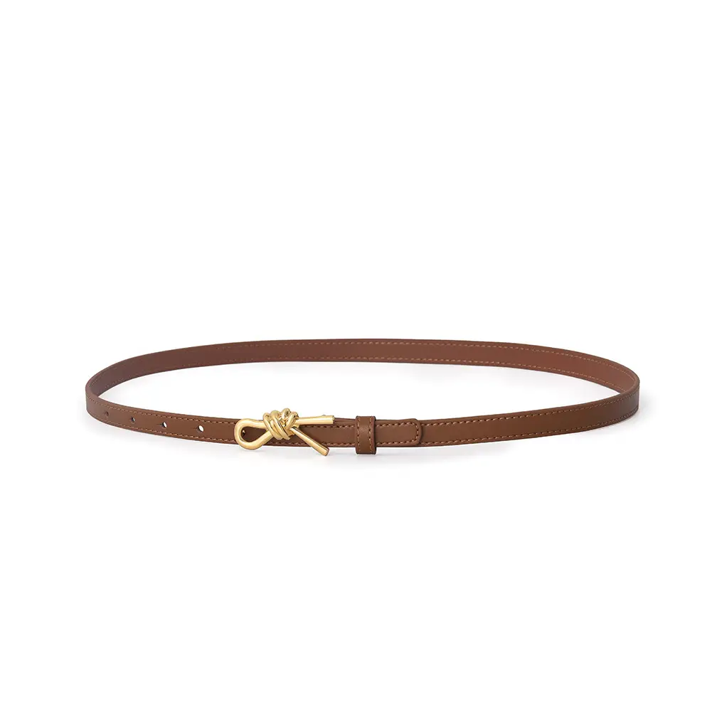 Women Genuine Leather Bow Buckle Belt Small - Image 5