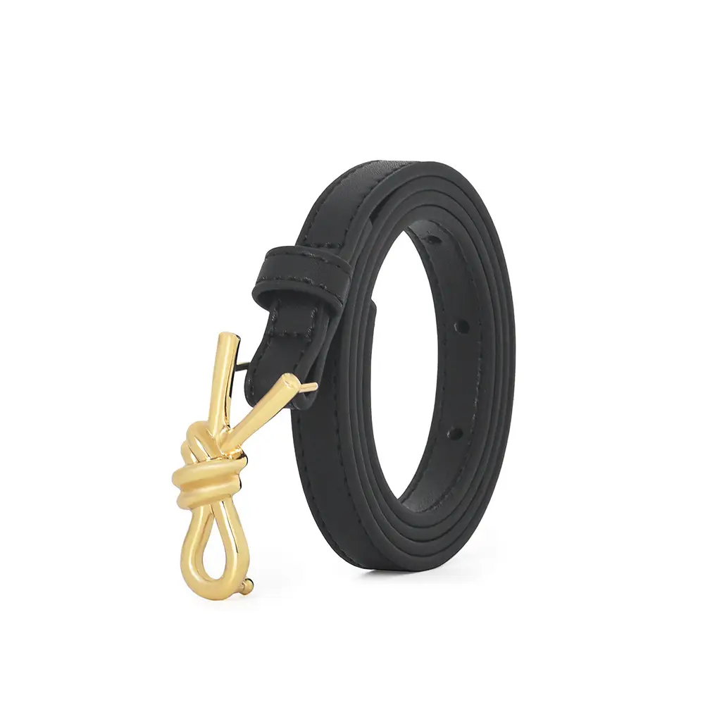 Women Genuine Leather Bow Buckle Belt Small - Image 6