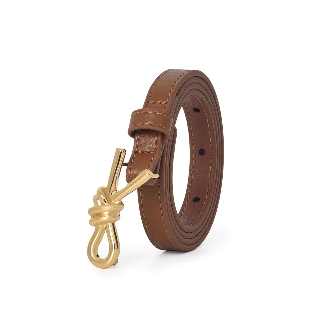 Women Genuine Leather Bow Buckle Belt Small - Image 8