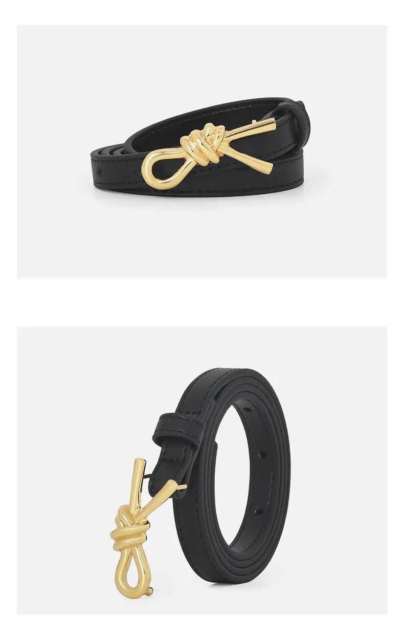 Women Genuine Leather Bow Buckle Belt Small — feature 9
