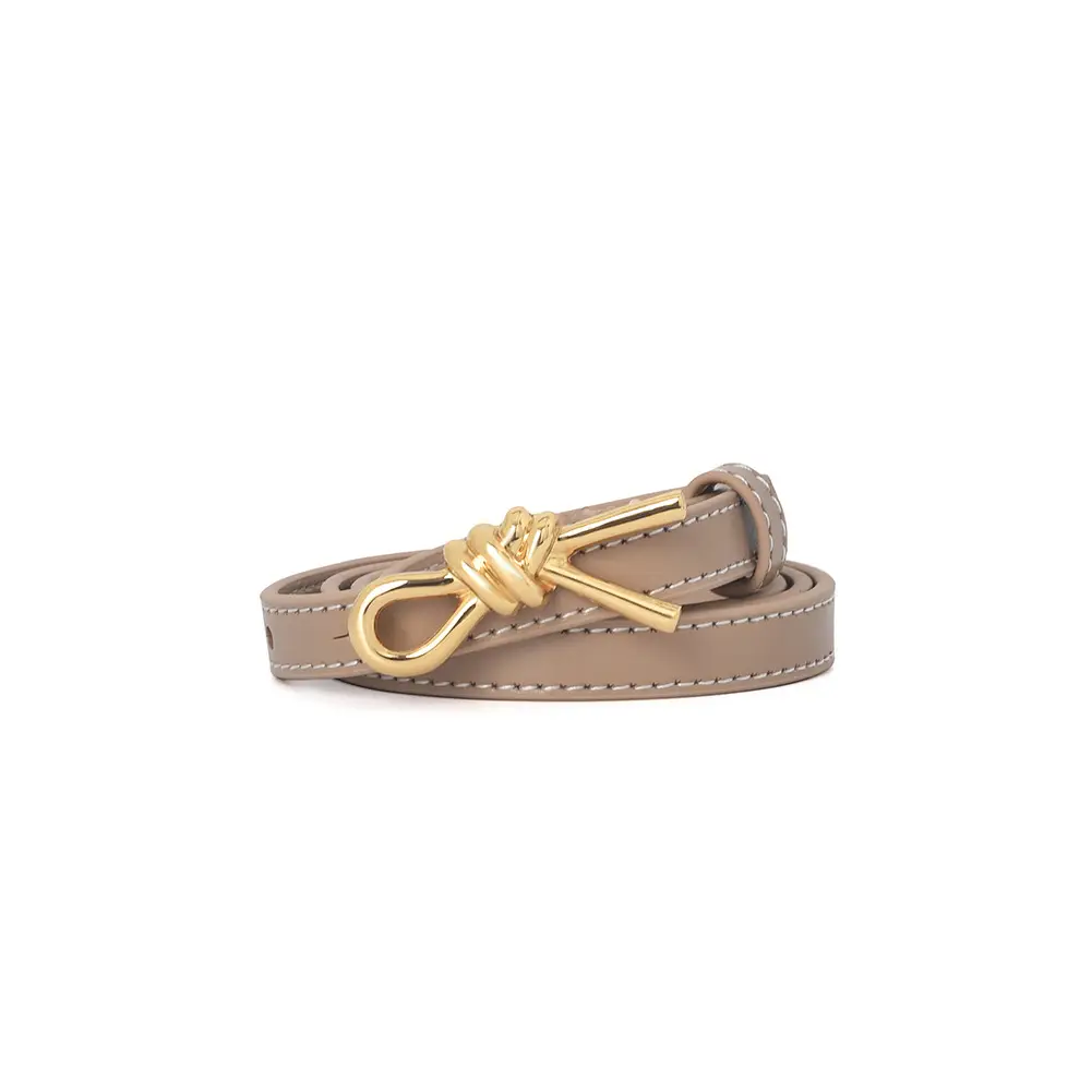 Women Genuine Leather Bow Buckle Belt Small - Image 3