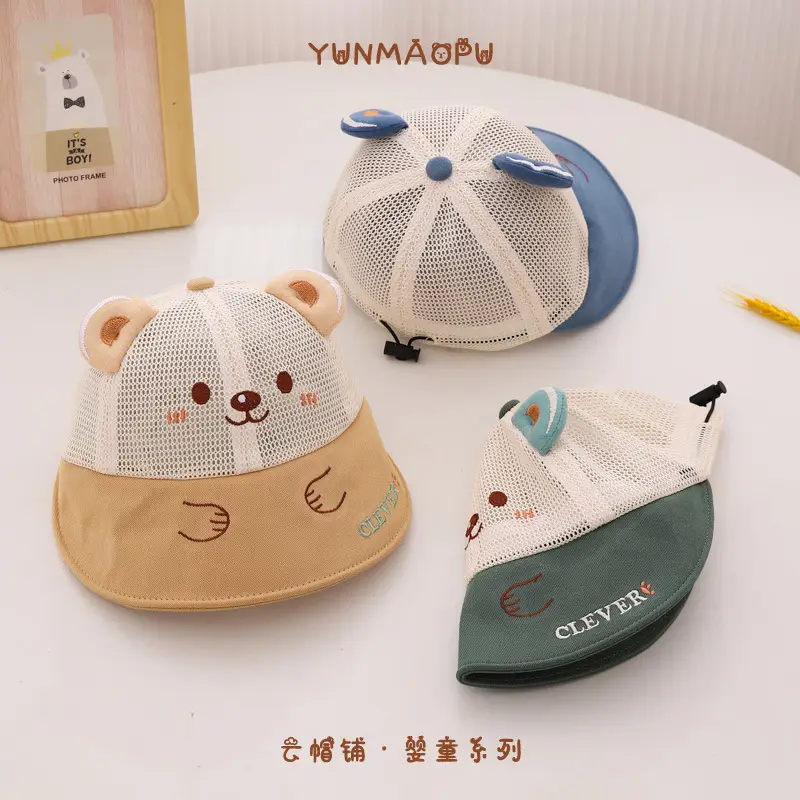 Baby Bear Fisherman Hat with Mesh Cap for Boys Girls - Image 8