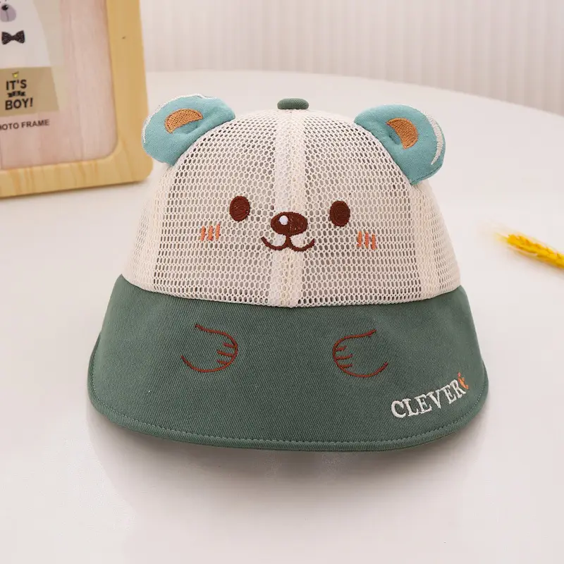 Baby Bear Fisherman Hat with Mesh Cap for Boys Girls - Image 4